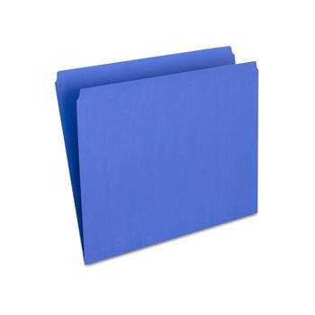HITOUCH BUSINESS SERVICES File Folders Straight Cut Letter Size Blue 100/Box TR509679/509679