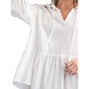 Women's Long Sleeve Textured Voile Woven Tunic - Easel - 2 of 2