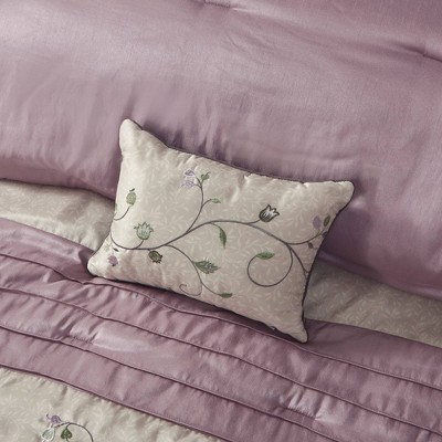 King Purple Reversible 7-Piece Embroidered Bedspread Set