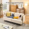 76" Upholstered Loveseat Sofa with Deep Seats & Removable Pillows, Velvet 2-Seater Couch for Living Room, Apartment, or Office, Beige - 2 of 4
