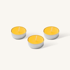 Hyoola Yellow Beeswax Tealights in Aluminum Cup - 4 Hours - 12 Pack - 1 of 3
