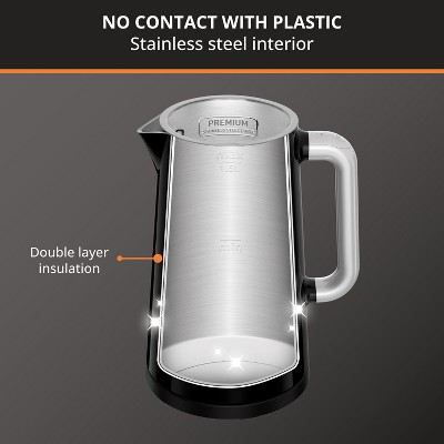 KRUPS Black Stainless Steel 1.7L Digital Electric Kettle