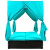 Outdoor Patio Rattan Canopy Daybed Sunbed with Curtain and Adjustable Seat - 3 of 4