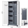 Metal Storage Cabinet with Lock Doors, 65"/72.8" Cleaning Tool Cabinet, Tall Broom Tool Organizer with Hanging Rod for Home Office Garage Utility Room - 4 of 4