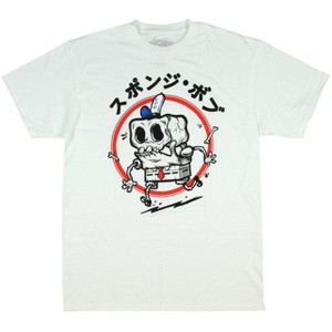 SpongeBob SquarePants Men's SpongeBob's Skeleton Japanese Script T-Shirt - 1 of 3