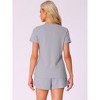 INSPIRE CHIC Women's Waffle Knit V-neck Short Sleeve Top with Shorts Tracksuit Lounge Set with Pockets - 4 of 4
