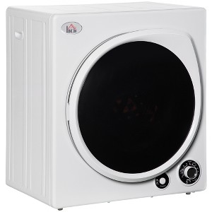 HOMCOM 120V Portable Clothes Dryer, 1350W Compact Laundry Front Load Tumble Dryer Machine 3.3  Cu. Ft. with Stainless Steel Tub, White - 1 of 4