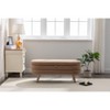 VYNXARIA-Velvet Coffee Fabric Storage Bench with Wood Legs For Living Room Bedroom Indoor - 4 of 4