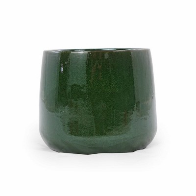 SpassWay 14" Dia Outdoor Indoor Ceramic Planter Pot Decorative Planter with Drainage Hole Patio Flower Pot