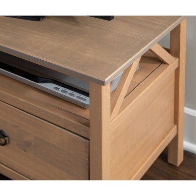 Rustic Gray 48'' Media Stand with Open Shelf and Storage Drawers