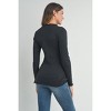 Hello Miz Women's Long Sleeve Crew Neck Ribbed Maternity Top - 3 of 4