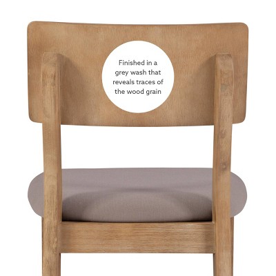 Gray Wood Backless Counter Stool with Padded Seat