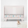 Bacati - Jungle Safari Boys Aqua/Orange 100 percent Cotton Muslin Universal Baby US Standard Crib or Toddler Bed Fitted Sheet - 4 of 4