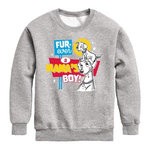 Boys' - 101 Dalmatians - Furever A Mamas Boy Graphic Long Sleeve Fleece Sweatshirt - 1 of 4