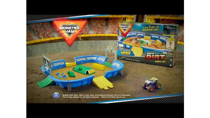 Monster Jam Monster Dirt Arena 24&#34; Playset with  Exclusive 1:64 Scale Die-Cast Monster Jam Truck, 2 of 15, play video