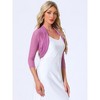 INSPIRE CHIC Women's Semi Sheer Open Front Elegant 3/4 Sleeves Mesh Bolero Shrug - 3 of 4