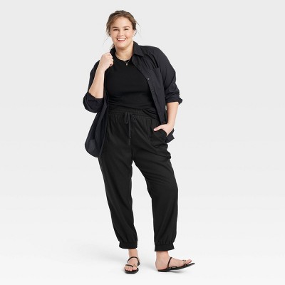 Women's Highrise Modern Ankle Jogger Pants A New Day™ Black Xxl Target