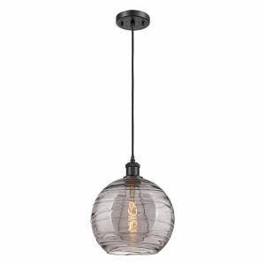 Athens Deco Swirl - 1 Light Cord Hung Mini Pendant In Industrial Style-13 Inches Tall and 10 Inches Wide - 1 of 1