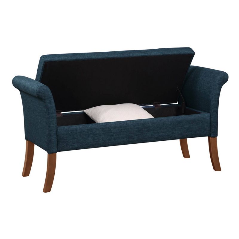 Breighton Home Designs4Comfort Garbo Storage Bench Dark Blue Fabric, 4 of 8