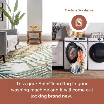 Elen 8' x 10' Olive Synthetic Reversible Washable Area Rug