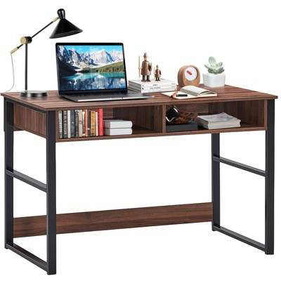 Tangkula Computer Desk Study Writing Table w/2 Drawers Workstation for Home Office