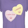Juniors Womens Star Wars Valentine's Day I Love You I Know Hearts T-Shirt - 2 of 4