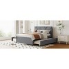 Daybed with Trundle, Sturdy Metal Full Bed Frame with Upholstered Headboard for Living Room, Bedroom and Guest Room - 4 of 4