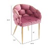 CAVINAS Velvet Upholstered Accent Chair with Gold Legs,Modern Arm Chairs for Bedroom,Reading Room,1pc/2pc - 3 of 4