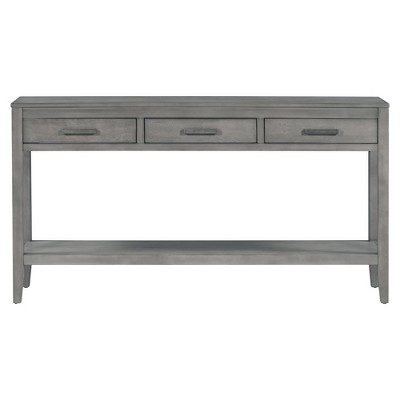 Vynxaria Contemporary 3-Drawer Console Table with 1 Shelf, Entrance Table for Entryway, Hallway, Living Room, Foyer, Corridor