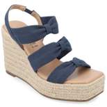 Journee Collection Womens Santorynn Tru Comfort Foam Sling Back Espadrille Platform Wedge Sandals