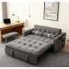 3 in1 pull out couch, Velvet sleeper sofa with Adjustable Backrest Side Pockets and Lumbar Pillows sofa bed for Living Room - 2 of 4