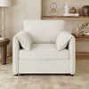 Convertible Pull Out Sofa Bed, 3-in-1 Sleeper Chair with Adjustable Backrest, Thick Cushions, Linen Armchair for Living Room - 3 of 4