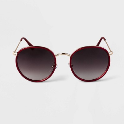 Women's Metal Round Sunglasses - A New Day™ Red