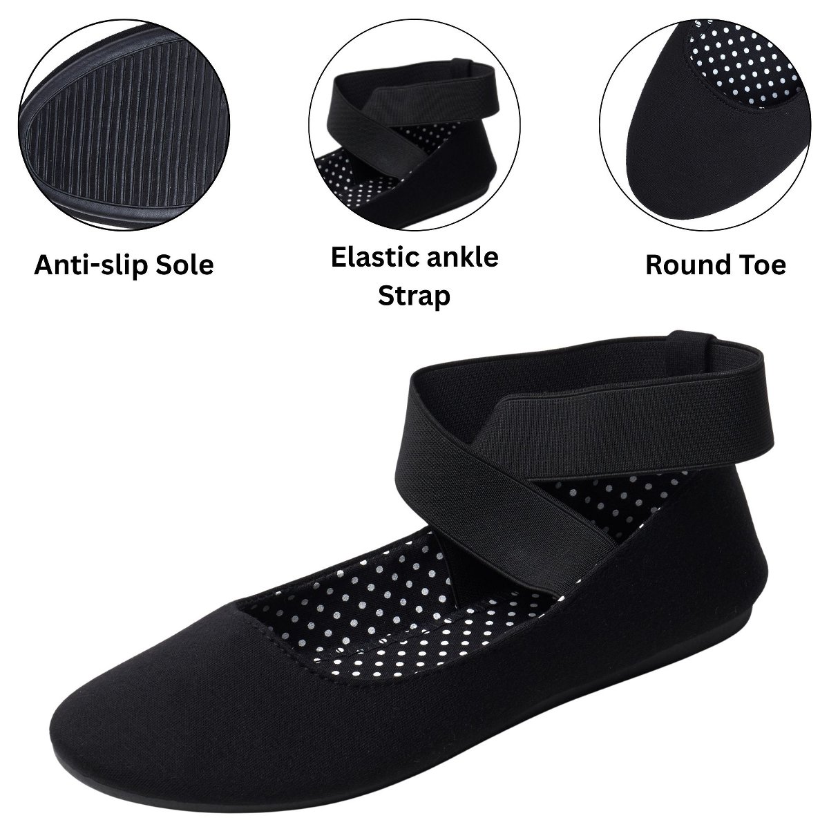 Женские туфли Alpine Swiss Peony Ballet Flats Shoes For Women Elastic Ankle Strap Flats Round Closed-Toe Slip On Loafers Padded for Comfort Runs Small — фото 3