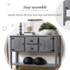 PAGED Retro Console Table with 2 Drawers & 2 Cabinets, Entryway Sofa Side Table with Bottom Shelf, Wood Entryway Table with Storage - 4 of 4