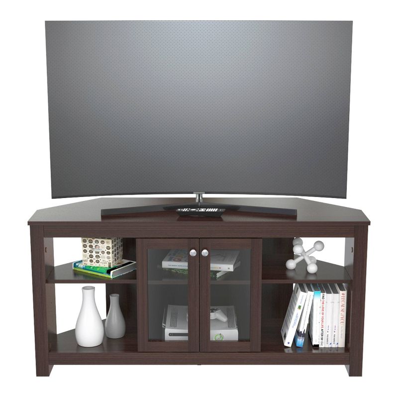Corner TV Stand for TVs up to 60&#34; with Glass Doors - Inval, 4 of 9