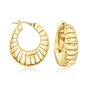 Ross-Simons Italian 18kt Gold Over Sterling Graduated Shrimp Hoop Earrings - 1 of 2