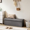 DOMETOUR Storage Ottoman with Thicker Foam Padded Seat, Folding Foot Rest for Living Room End of Bed Bench - 2 of 4