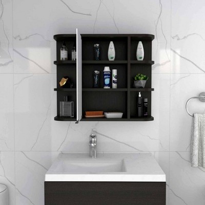 Valdez Light Gray Melamine Laminate Mirrored Medicine Cabinet
