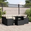 vidaXL Patio Sofa Set with Cushions Outdoor Furniture 7 Piece Poly Rattan - Black and Cream without Storage - 2 of 4