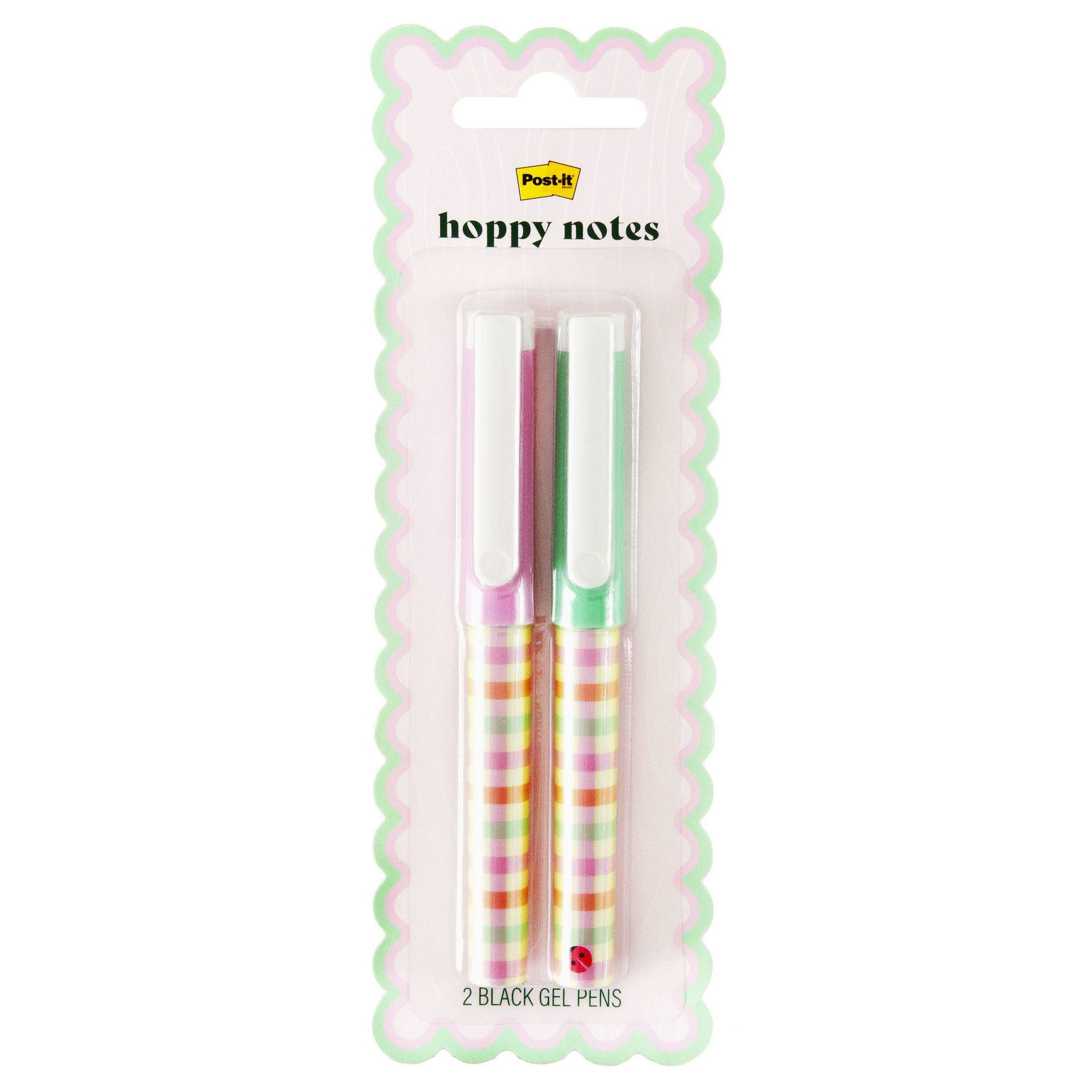Post-it 2pk Gingham Patterned Gel Pens