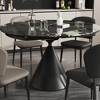 Versatile Dining Table with Marble-Pattern Stone Top & Steel Base - 4 of 4