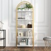 5 Tiers Bookshelf, Arched Display Racks, Metal Frame Modern Storage Rack Shelf Large Wood Book Shelf,for Bedroom, Living Room, Home Office - 3 of 4