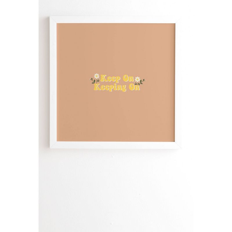 12&#34; x 12&#34; Camilleallen Keep on Keeping on Framed Wall Art White/Pink - Deny Designs, 1 of 6