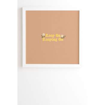 12" x 12" Camilleallen Keep on Keeping on Framed Wall Art White/Pink - Deny Designs