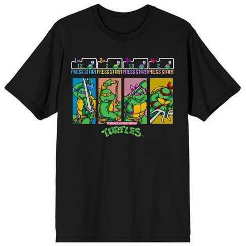 Teenage Mutant Ninja Turtles Press Start Men's Black T-shirt-Small
