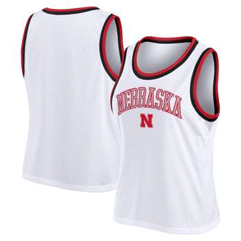 NCAA Nebraska Cornhuskers Women's White Mesh Tank Top