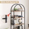 homfan 5 Tier Bookcase Arched Display Racks Tall Standing Bookshelves Metal Frame Open Storage Rack Shelf Large Book Shelf for Bedroom, Living Room - 2 of 4