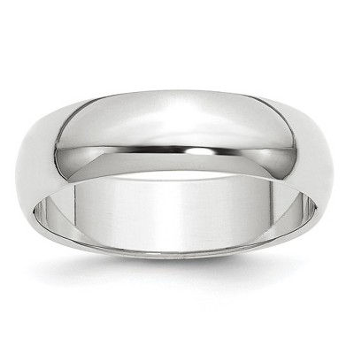 Black Bow Jewelry 2mm to 6mm 14K White Gold Half Round Standard Fit Band
