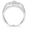 Men's Silver 1/2 Cttw Multi-Diamond Hexagon Frame Ring - 3 of 4
